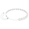 Naszyjnik typu choker Ariana Grande X Swarovski z kryształową perłą, szlif okrągły, biały, pokryty rodem