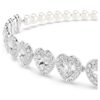 Naszyjnik typu choker Ariana Grande X Swarovski z różnymi szlifami, kryształowymi perłami, sercem, biały, pokryty rodem Naszyjnik typu choker Ariana Grande X Swarovski z różnymi szlifami, kryształowymi perłami, sercem, biały, pokryty rodem