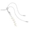 Naszyjnik typu choker Ariana Grande X Swarovski z różnymi szlifami, kryształowymi perłami, sercem, biały, pokryty rodem Naszyjnik typu choker Ariana Grande X Swarovski z różnymi szlifami, kryształowymi perłami, sercem, biały, pokryty rodem