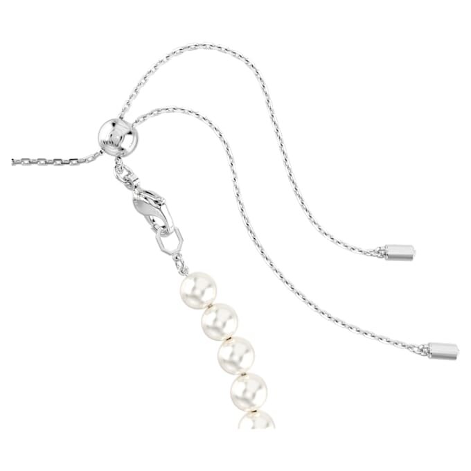 Naszyjnik typu choker Ariana Grande X Swarovski z różnymi szlifami, kryształowymi perłami, sercem, biały, pokryty rodem Naszyjnik typu choker Ariana Grande X Swarovski z różnymi szlifami, kryształowymi perłami, sercem, biały, pokryty rodem