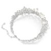Naszyjnik typu choker Constella z kryształowymi perłami, szlif okrągły, biały, pokryty rodem