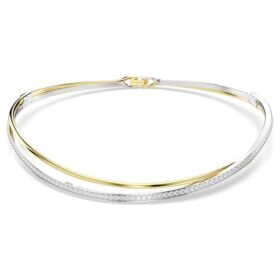 Naszyjnik typu choker „Hyperbola” – szlif okrągły, biały, wykończenie z mieszanych metali