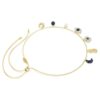 Naszyjnik typu choker Symbolica z kryształowymi perłami, księżycem, symbolem Infinity, koniczyną, symbolem „złego oka” i podkową, niebieski, w kolorze złotym Naszyjnik typu choker Symbolica z kryształowymi perłami, księżycem, symbolem Infinity, koniczyną, symbolem „złego oka” i podkową, niebieski, w kolorze złotym