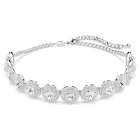 Naszyjnik typu choker „Una Angelic” – biały, pokryty rodem