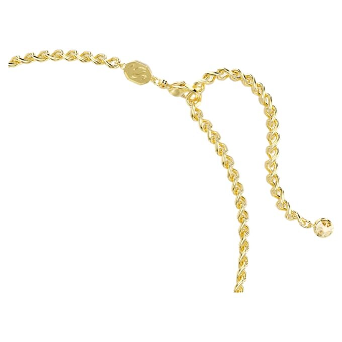 Naszyjnik typu choker Una Angelic z kryształkami o szlifie okrągłym, w kolorze karmelowym, pokryty powłoką w odcieniu złota Naszyjnik typu choker Una Angelic z kryształkami o szlifie okrągłym, w kolorze karmelowym, pokryty powłoką w odcieniu złota