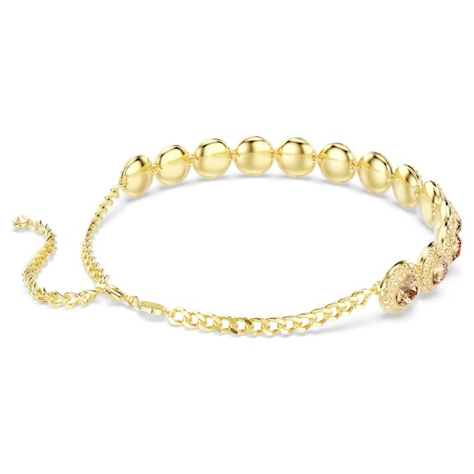 Naszyjnik typu choker Una Angelic z kryształkami o szlifie okrągłym, w kolorze karmelowym, pokryty powłoką w odcieniu złota Naszyjnik typu choker Una Angelic z kryształkami o szlifie okrągłym, w kolorze karmelowym, pokryty powłoką w odcieniu złota