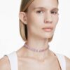 Naszyjnik typu choker z serii Millenia z kryształami o szlifie ośmiokątnym, fioletowy, pozłacany Naszyjnik typu choker z serii Millenia z kryształami o szlifie ośmiokątnym, fioletowy, pozłacany