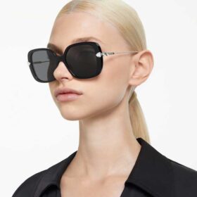 Okulary przeciwsłoneczne oversize, kwadratowy kształt, model Sk6011, czarne Okulary przeciwsłoneczne oversize, kwadratowy kształt, model Sk6011, czarne