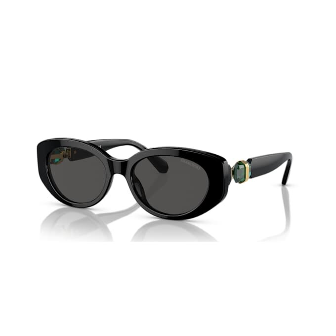 Okulary przeciwsłoneczne w kształcie kocich oczu, model SK6002, czarne Okulary przeciwsłoneczne w kształcie kocich oczu, model SK6002, czarne