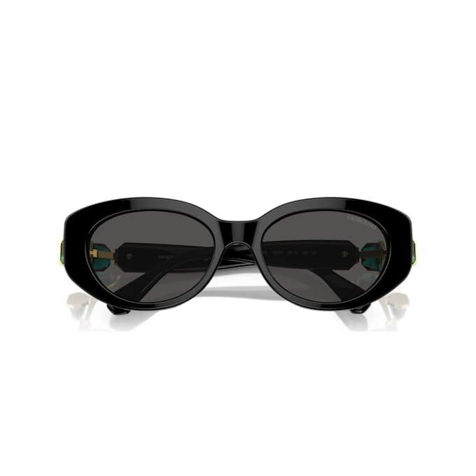 Okulary przeciwsłoneczne w kształcie kocich oczu, model SK6002, czarne Okulary przeciwsłoneczne w kształcie kocich oczu, model SK6002, czarne