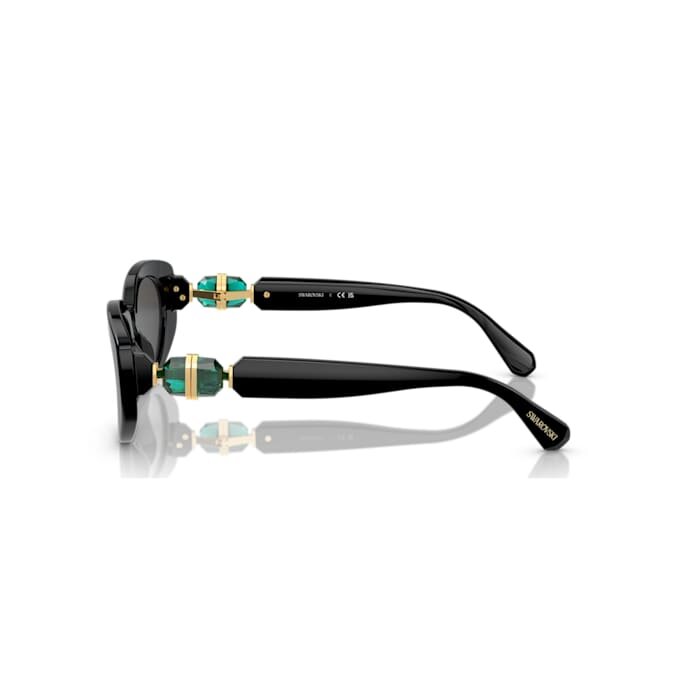 Okulary przeciwsłoneczne w kształcie kocich oczu, model SK6002, czarne Okulary przeciwsłoneczne w kształcie kocich oczu, model SK6002, czarne