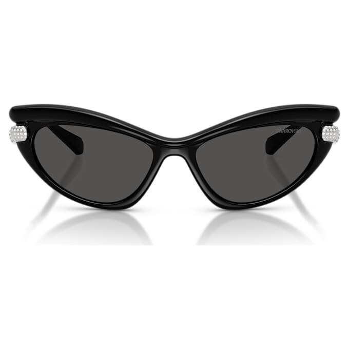 Okulary przeciwsłoneczne w kształcie kocich oczu, model Sk6038, czarne Okulary przeciwsłoneczne w kształcie kocich oczu, model Sk6038, czarne