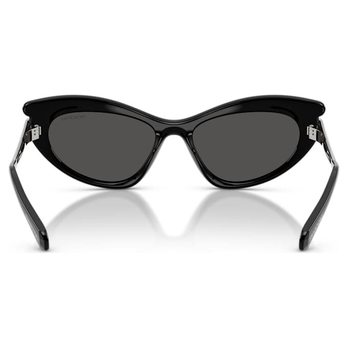 Okulary przeciwsłoneczne w kształcie kocich oczu, model Sk6038, czarne Okulary przeciwsłoneczne w kształcie kocich oczu, model Sk6038, czarne