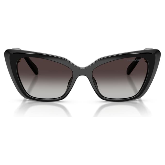 Okulary przeciwsłoneczne w kształcie kocich oczu, model Sk6047, czarne Okulary przeciwsłoneczne w kształcie kocich oczu, model Sk6047, czarne