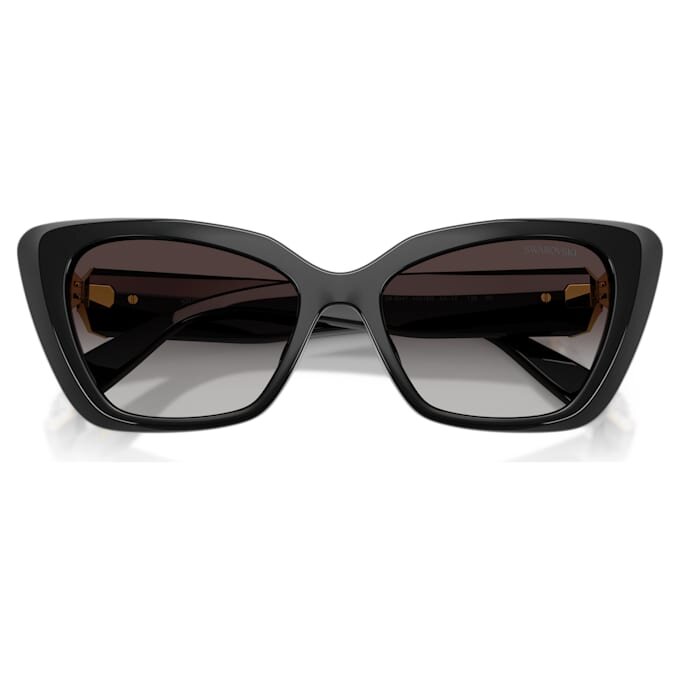 Okulary przeciwsłoneczne w kształcie kocich oczu, model Sk6047, czarne Okulary przeciwsłoneczne w kształcie kocich oczu, model Sk6047, czarne