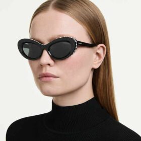 Okulary przeciwsłoneczne w kształcie kocich oczu, Sk6061U, czarne