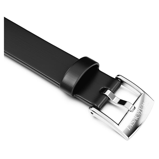 Pasek do zegarka o szerokości 12 mm (0,47″), skórzany, czarny, ze stali nierdzewnej Pasek do zegarka o szerokości 12 mm (0,47″), skórzany, czarny, ze stali nierdzewnej