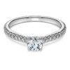 Pierścionek Eternity Solitaire z diamentami wyhodowanymi w laboratorium o łącznej masie 0,7 karata, okrągłe, 14-karatowe białe złoto Pierścionek Eternity Solitaire z diamentami wyhodowanymi w laboratorium o łącznej masie 0,7 karata, okrągłe, 14-karatowe białe złoto