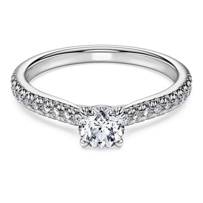 Pierścionek Eternity Solitaire z diamentami wyhodowanymi w laboratorium o łącznej masie 0,7 karata, okrągłe, 14-karatowe białe złoto Pierścionek Eternity Solitaire z diamentami wyhodowanymi w laboratorium o łącznej masie 0,7 karata, okrągłe, 14-karatowe białe złoto