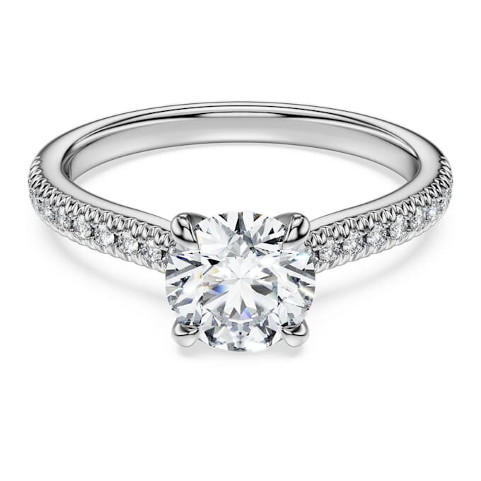 Pierścionek Eternity Solitaire z diamentami wyhodowanymi w laboratorium o łącznej masie 1,2 karata, o okrągłym szlifie, z 14-karatowego białego złota Pierścionek Eternity Solitaire z diamentami wyhodowanymi w laboratorium o łącznej masie 1,2 karata, o okrągłym szlifie, z 14-karatowego białego złota