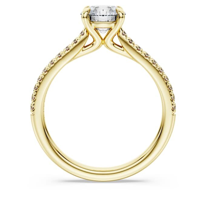 Pierścionek Eternity Solitaire z diamentami wyhodowanymi w laboratorium o łącznej masie 1,2 karata, o okrągłym szlifie, z 14-karatowego żółtego złota Pierścionek Eternity Solitaire z diamentami wyhodowanymi w laboratorium o łącznej masie 1,2 karata, o okrągłym szlifie, z 14-karatowego żółtego złota