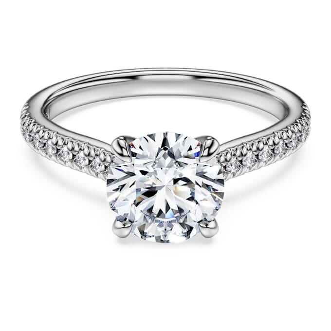 Pierścionek Eternity Solitaire z diamentami wyhodowanymi w laboratorium o łącznej masie 1,7 karata, o okrągłym szlifie, z 14-karatowego białego złota Pierścionek Eternity Solitaire z diamentami wyhodowanymi w laboratorium o łącznej masie 1,7 karata, o okrągłym szlifie, z 14-karatowego białego złota