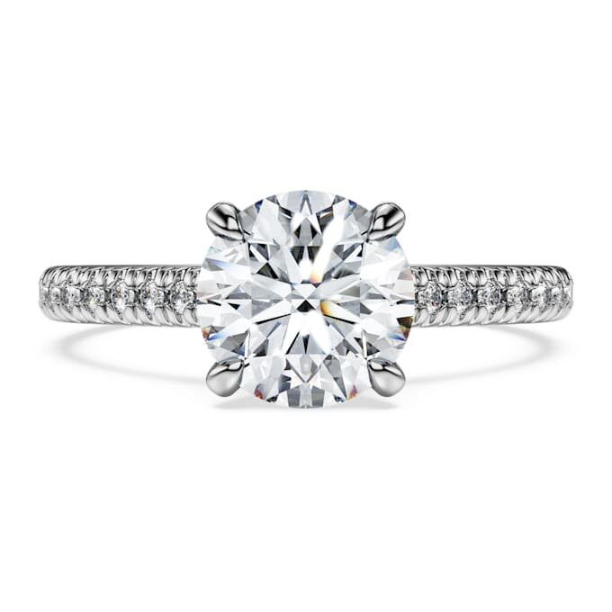 Pierścionek Eternity Solitaire z diamentami wyhodowanymi w laboratorium o łącznej masie 1,7 karata, o okrągłym szlifie, z 14-karatowego białego złota Pierścionek Eternity Solitaire z diamentami wyhodowanymi w laboratorium o łącznej masie 1,7 karata, o okrągłym szlifie, z 14-karatowego białego złota
