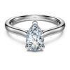 Pierścionek Eternity Solitaire z diamentami wyhodowanymi w laboratorium o łącznej masie 1 karata, w kształcie gruszki, z 14-karatowego białego złota Pierścionek Eternity Solitaire z diamentami wyhodowanymi w laboratorium o łącznej masie 1 karata, w kształcie gruszki, z 14-karatowego białego złota