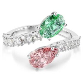 Pierścionek otwarty Ariana Grande X Swarovski z cyrkoniami o różnych szlifach, wielokolorowy, pokryty rodem Pierścionek otwarty Ariana Grande X Swarovski z cyrkoniami o różnych szlifach, wielokolorowy, pokryty rodem