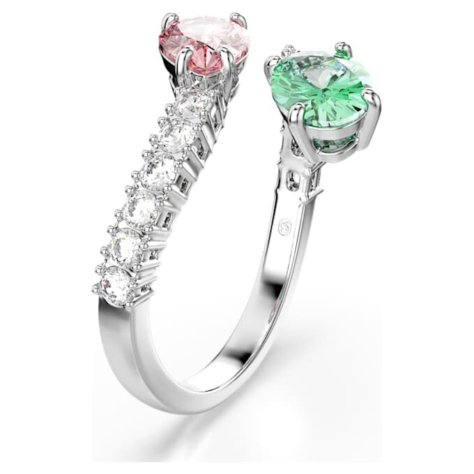 Pierścionek otwarty Ariana Grande X Swarovski z cyrkoniami o różnych szlifach, wielokolorowy, pokryty rodem Pierścionek otwarty Ariana Grande X Swarovski z cyrkoniami o różnych szlifach, wielokolorowy, pokryty rodem