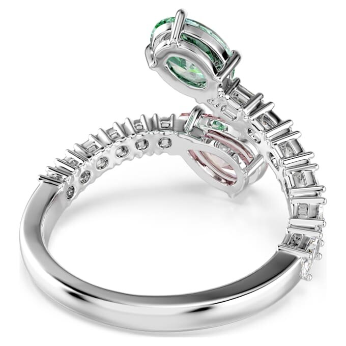 Pierścionek otwarty Ariana Grande X Swarovski z cyrkoniami o różnych szlifach, wielokolorowy, pokryty rodem Pierścionek otwarty Ariana Grande X Swarovski z cyrkoniami o różnych szlifach, wielokolorowy, pokryty rodem