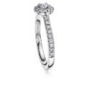 Pierścionek soliterowy „Eternity Halo” z diamentami wyhodowanymi w laboratorium o łącznej masie 0,45 karata, okrągłe, srebro próby 925 Pierścionek soliterowy „Eternity Halo” z diamentami wyhodowanymi w laboratorium o łącznej masie 0,45 karata, okrągłe, srebro próby 925