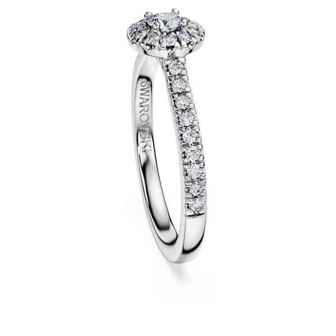 Pierścionek soliterowy „Eternity Halo” z diamentami wyhodowanymi w laboratorium o łącznej masie 0,45 karata, okrągłe, srebro próby 925 Pierścionek soliterowy „Eternity Halo” z diamentami wyhodowanymi w laboratorium o łącznej masie 0,45 karata, okrągłe, srebro próby 925