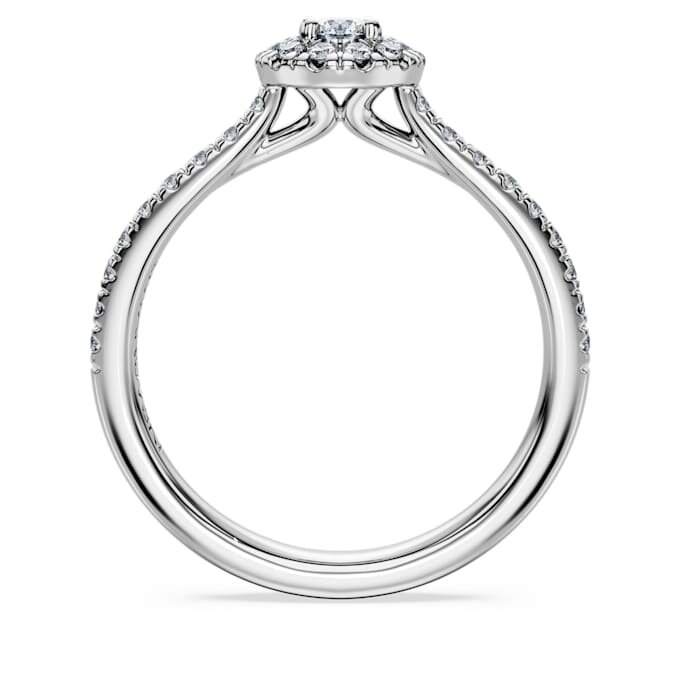 Pierścionek soliterowy „Eternity Halo” z diamentami wyhodowanymi w laboratorium o łącznej masie 0,45 karata, okrągłe, srebro próby 925 Pierścionek soliterowy „Eternity Halo” z diamentami wyhodowanymi w laboratorium o łącznej masie 0,45 karata, okrągłe, srebro próby 925
