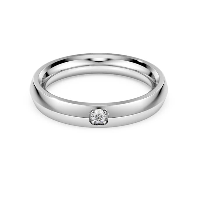 Pierścionek typu „Eternity Band” z diamentami wyhodowanymi w laboratorium o łącznej masie 0,05 karata, o okrągłym szlifie, z 14-karatowego białego złota Pierścionek typu „Eternity Band” z diamentami wyhodowanymi w laboratorium o łącznej masie 0,05 karata, o okrągłym szlifie, z 14-karatowego białego złota
