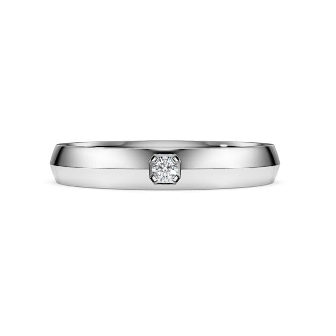 Pierścionek typu „Eternity Band” z diamentami wyhodowanymi w laboratorium o łącznej masie 0,05 karata, o okrągłym szlifie, z 14-karatowego białego złota Pierścionek typu „Eternity Band” z diamentami wyhodowanymi w laboratorium o łącznej masie 0,05 karata, o okrągłym szlifie, z 14-karatowego białego złota