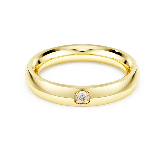 Pierścionek typu „Eternity Band” z diamentami wyhodowanymi w laboratorium o łącznej masie 0,05 karata, okrągłe, 14-karatowe żółte złoto Pierścionek typu „Eternity Band” z diamentami wyhodowanymi w laboratorium o łącznej masie 0,05 karata, okrągłe, 14-karatowe żółte złoto