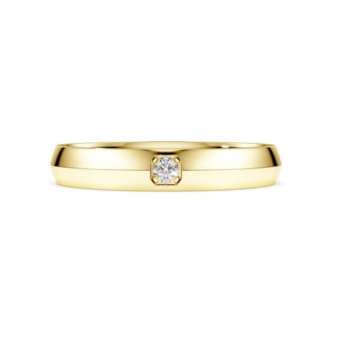 Pierścionek typu „Eternity Band” z diamentami wyhodowanymi w laboratorium o łącznej masie 0,05 karata, okrągłe, 14-karatowe żółte złoto Pierścionek typu „Eternity Band” z diamentami wyhodowanymi w laboratorium o łącznej masie 0,05 karata, okrągłe, 14-karatowe żółte złoto