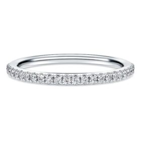 Pierścionek typu „Eternity Band” z diamentami wyhodowanymi w laboratorium o łącznej masie 0,2 karata, okrągłe, 14-karatowe białe złoto Pierścionek typu „Eternity Band” z diamentami wyhodowanymi w laboratorium o łącznej masie 0,2 karata, okrągłe, 14-karatowe białe złoto