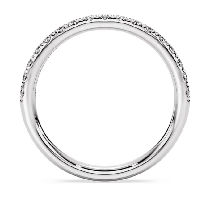Pierścionek typu eternity z diamentami wyhodowanymi w laboratorium o łącznej masie 0,4 karata, okrągłe, srebro próby 925 Pierścionek typu eternity z diamentami wyhodowanymi w laboratorium o łącznej masie 0,4 karata, okrągłe, srebro próby 925