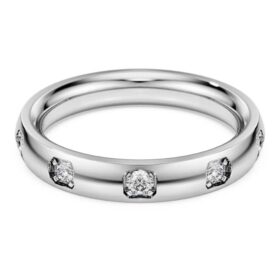 Pierścionek typu „Eternity” z diamentami wyhodowanymi w laboratorium o łącznej masie 0,5 karata, okrągłe, 14-karatowe białe złoto Pierścionek typu „Eternity” z diamentami wyhodowanymi w laboratorium o łącznej masie 0,5 karata, okrągłe, 14-karatowe białe złoto
