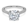 Pierścionek z brylantem typu „Eternity Solitaire” z diamentami wyhodowanymi w laboratorium o łącznej masie 2,2 karata, o okrągłym szlifie, z 14-karatowego białego złota Pierścionek z brylantem typu „Eternity Solitaire” z diamentami wyhodowanymi w laboratorium o łącznej masie 2,2 karata, o okrągłym szlifie, z 14-karatowego białego złota