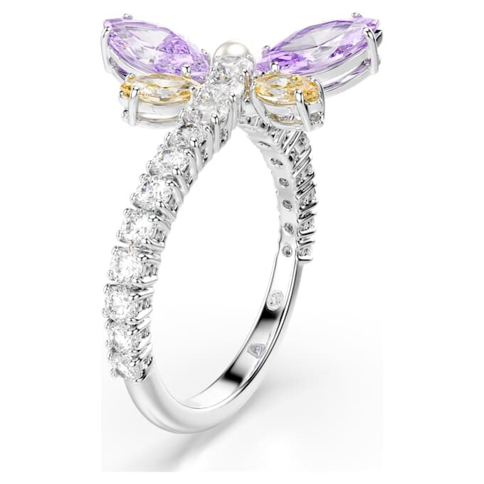 Pierścionek z motywem Ariana Grande X Swarovski – mieszane szlify, ważka, wielokolorowy, pokryty rodem Pierścionek z motywem Ariana Grande X Swarovski – mieszane szlify, ważka, wielokolorowy, pokryty rodem