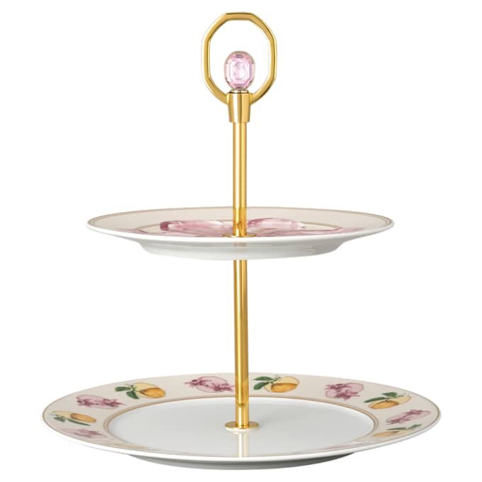 Porcelana Idyllia éTagèRe, motyw kryształowy, Lily Citron, mała, wielobarwna Porcelana Idyllia éTagèRe, motyw kryształowy, Lily Citron, mała, wielobarwna