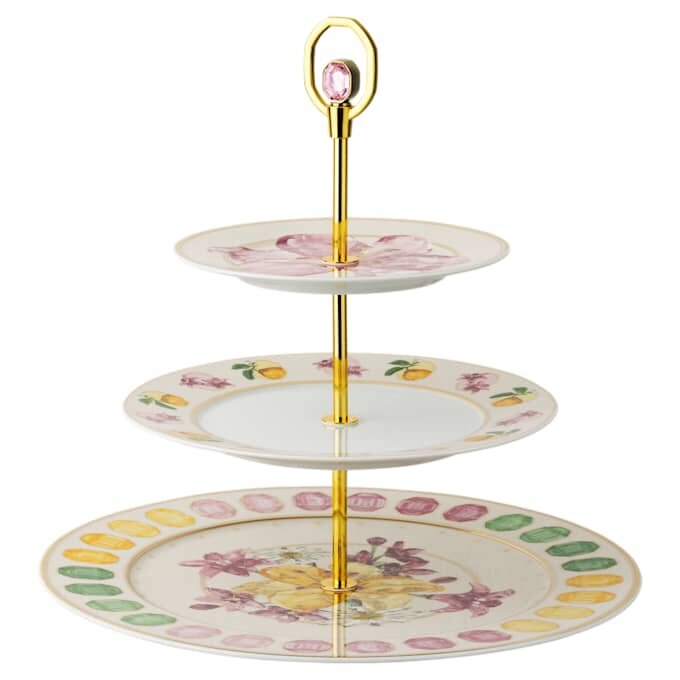 Porcelana Idyllia éTagèRe, motyw kryształowy, wielokolorowa