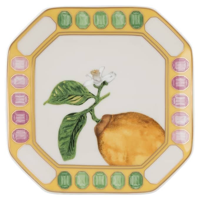 Porcelana Idyllia Vide Poche, motyw kryształowy, cytryna, żółty Porcelana Idyllia Vide Poche, motyw kryształowy, cytryna, żółty