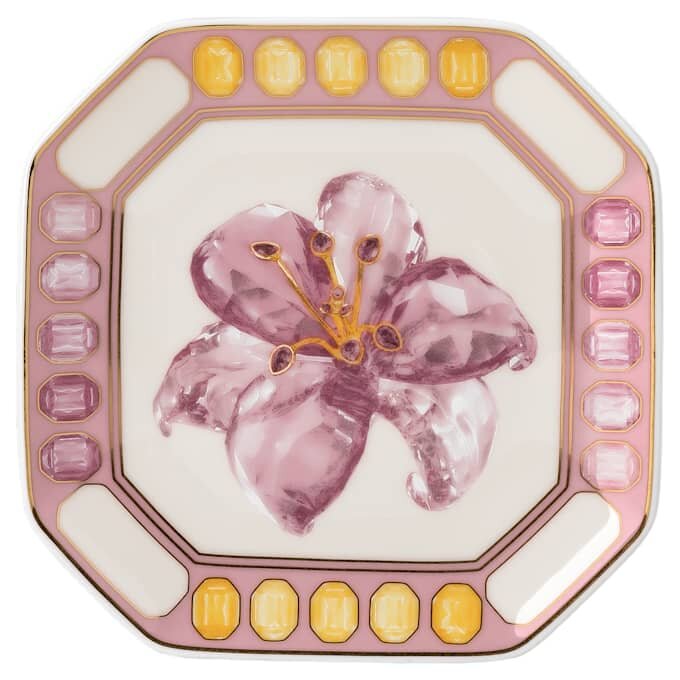 Porcelana Idyllia Vide Poche, motyw kryształowy, lilia, wielokolorowa Porcelana Idyllia Vide Poche, motyw kryształowy, lilia, wielokolorowa