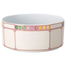 Porcelanowa miska Idyllia, motyw kryształowy, kolor cytrynowy, duża, wielobarwna