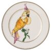 Porcelanowy talerz do chleba Idyllia, motyw kryształowy, kakadu, wielokolorowy