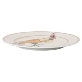 Porcelanowy talerz do chleba Idyllia, motyw kryształowy, kakadu, wielokolorowy